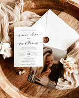 Modern Wedding Invitation Template | Editable Minimalist Wedding Invite