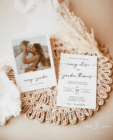 Minimalist Wedding Invitation Template | Editable Modern Wedding Invite | Minimalist Wedding Invite | Photo Wedding Invitation | M9