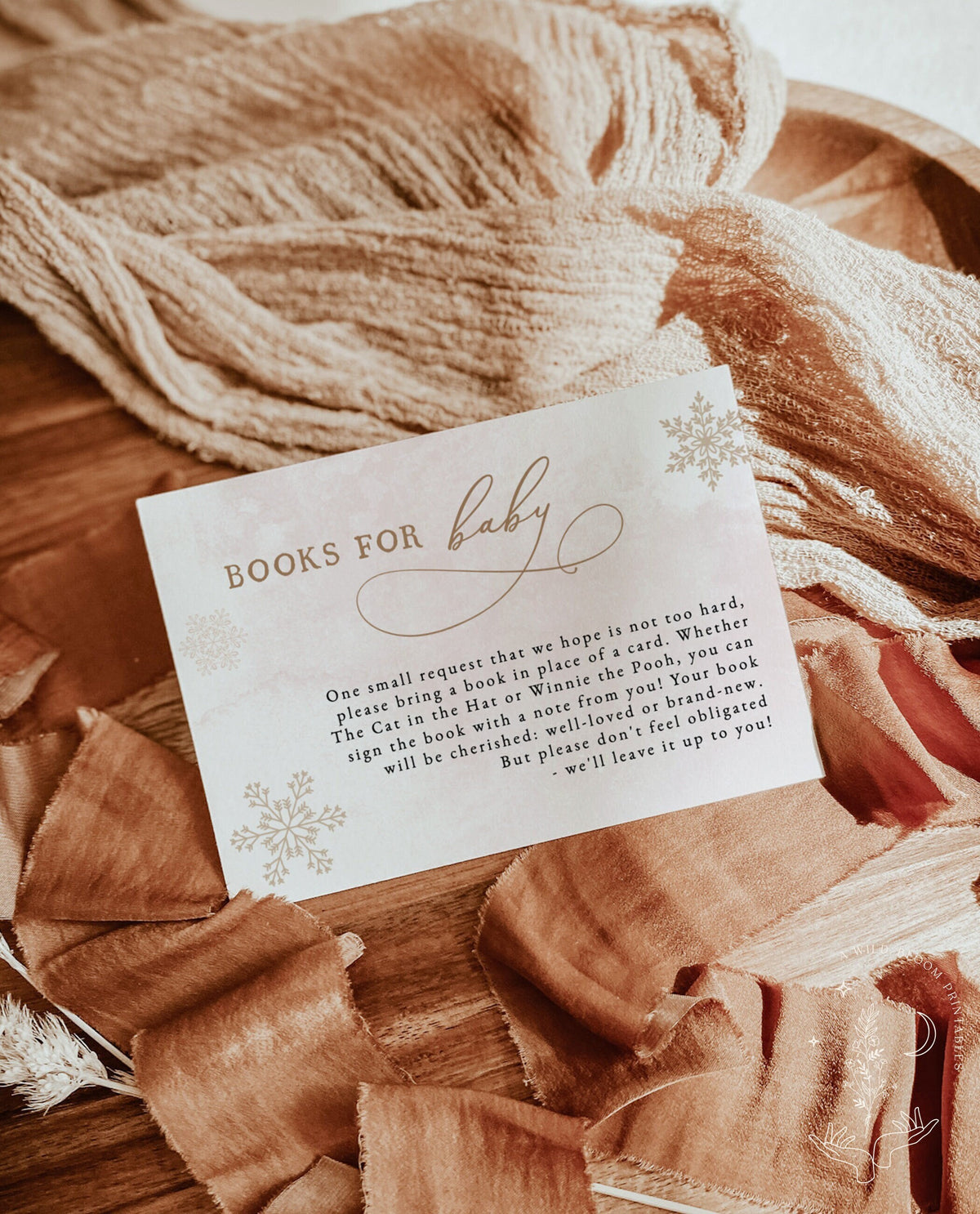 Winter Books For Baby Card | Snowflake Baby Shower