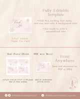 Winter Thank You Card Template | Editable Thank You Cards