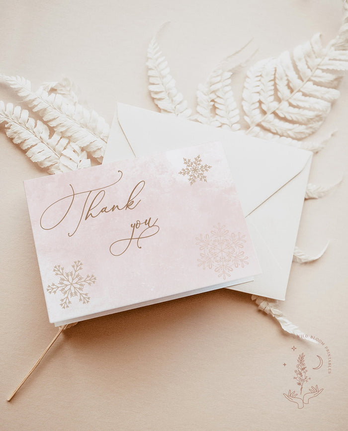 Winter Thank You Card Template | Editable Thank You Cards