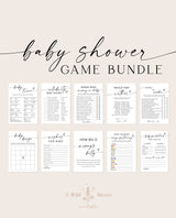 Baby Shower Game Bundle | Minimalist Baby Shower Games