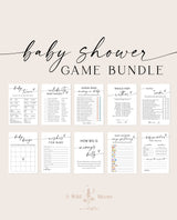 Baby Shower Game Bundle | Minimalist Baby Shower Games | Modern Baby Shower Games | Gender Neutral Baby Shower Game | Boho Baby Shower | M9