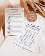 Baby Shower Game Bundle | Minimalist Baby Shower Games