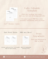 Modern Baby Shower Bingo Game | Minimalist Baby Shower Game