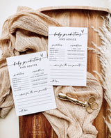 Baby Shower Advice and Predictions Card | Modern Baby Shower