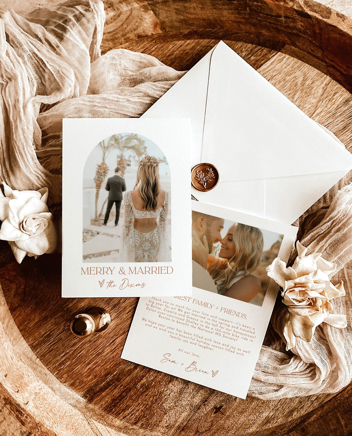 Merry and Married Christmas Card | Minimalist Christmas Photo Card