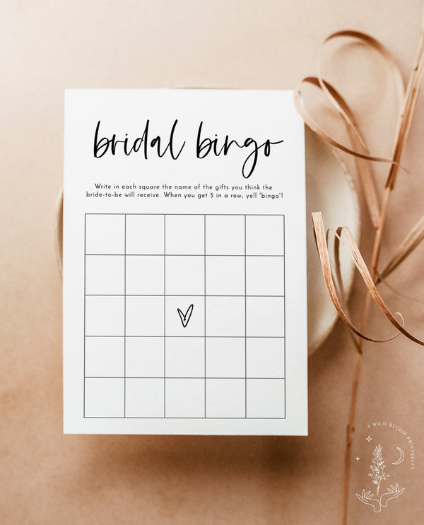 Minimalist Bridal Bingo Game | Modern Shower Game | Minimalist Bridal Shower | Instant Download | Printable Bridal Shower Game | M2