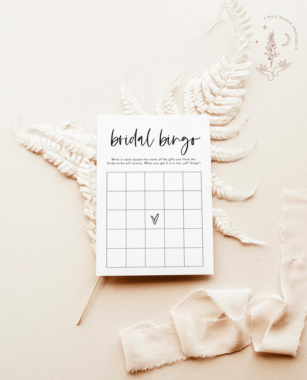 Minimalist Bridal Bingo Game | Modern Shower Game | Minimalist Bridal Shower | Instant Download | Printable Bridal Shower Game | M2