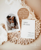 Boho Photo Save the Date Template | Minimal Save the Date Template