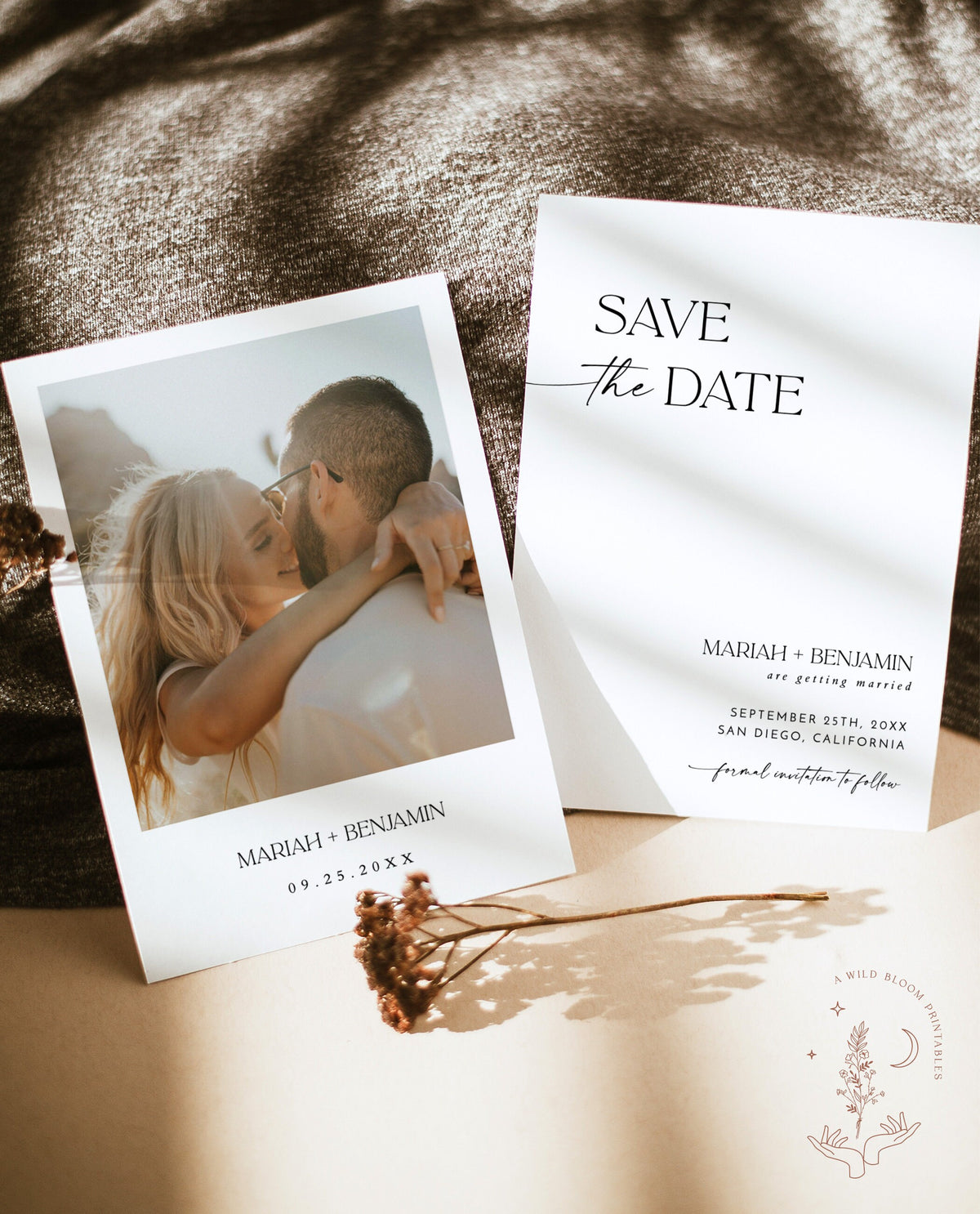 Minimalist Photo Save the Date Template | Modern Save the Date Template