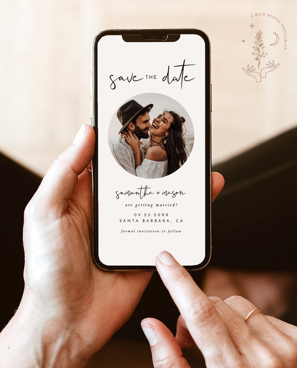 Electronic Save the Date | Modern Minimalist Save the Date | Digital Text Save the Date | Digital Save the Date | Editable Template | M4