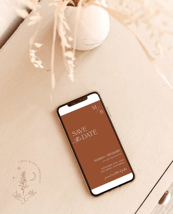 Terracotta Save the Date | Modern Minimalist Save the Date