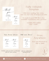 Modern Wedding Thank You Sign Template | Minimalist Favors Sign