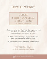 Open Bar Sign Template | Modern Minimalist Wedding Sign
