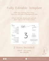 Modern Wedding Trifold Table Numbers | Minimalist Wedding Table Numbers