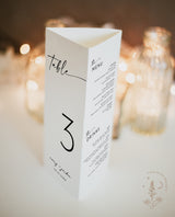 Modern Wedding Trifold Table Numbers | Minimalist Wedding Table Numbers