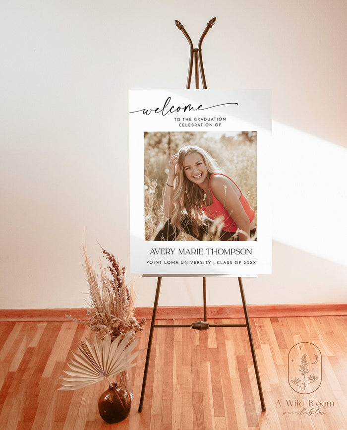 Graduation Party Welcome Sign Template | Photo Graduation Welcome Poster
