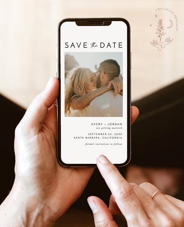 Digital Save the Date | Modern Minimalist Save the Date | Electronic Save the Date | Digital Text Save the Date | Editable Template | M9