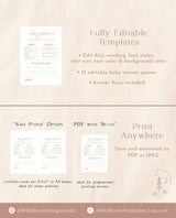 Boho Baby Shower Games | Dusty Blush Shower Bundle