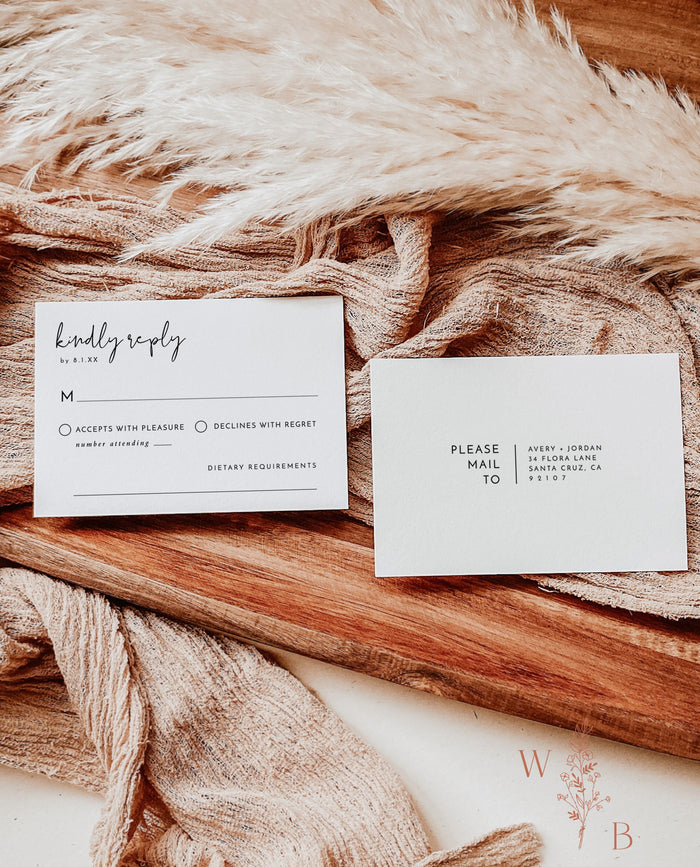 Minimalist RSVP Postcard | Modern Wedding Response Card