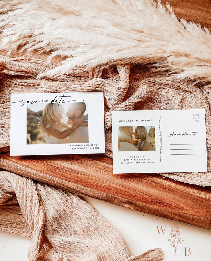 Photo Save the Date Postcard Template | Postcard Save the Date Invite