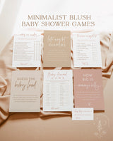 Boho Baby Shower Games | Dusty Blush Shower Bundle