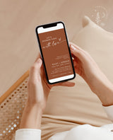 Terracotta Engagement Party Evite | Modern Co-Ed Shower Invite