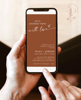 Terracotta Engagement Party Evite | Modern Co-Ed Shower Invite