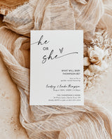 Gender Reveal Invitation Template | Modern Minimalist Gender Reveal Party Invite