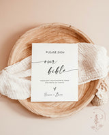 Please Sign Bible Guestbook Sign | Minimalist Wedding Guestbook