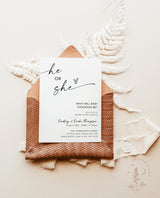 Gender Reveal Invitation Template | Modern Minimalist Gender Reveal Party Invite