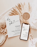 Gender Reveal Invitation Template | Modern Minimalist Gender Reveal Party Invite