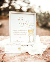 Date Night Ideas Sign | Bridal Shower Date Night Ideas