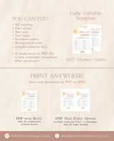 Baby Word Scramble Game Template | Sunshine Baby Shower