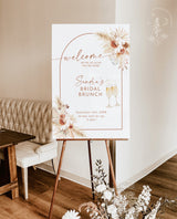 Boho Bridal Brunch Shower Welcome Sign | Pampas Grass Bridal Shower Welcome Poster