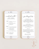 Minimalist Wedding Weekend Itinerary Template | Digital Itinerary