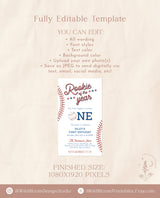 Baseball First Birthday Text Invite | Digital Rookie of the Year Invite