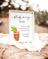 Bloody Mary Bar Bridal Shower Sign | Modern Bridal Shower Bar Sign