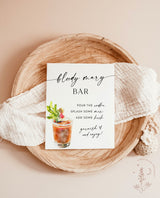 Bloody Mary Bar Bridal Shower Sign | Modern Bridal Shower Bar Sign