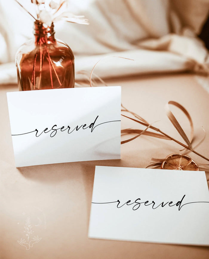 Minimalist Wedding Reserved Sign | Minimalist Reserved Card