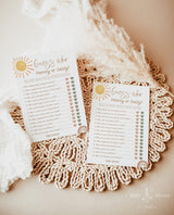 Sunshine Guess Who Game | Boho Gender Neutral Baby Shower