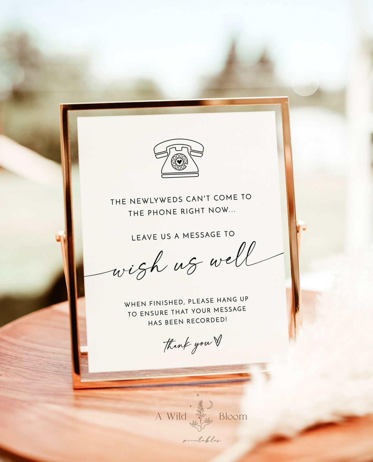 Telephone Guestbook Sign Template | Audio Guestbook Sign