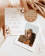 Boho Wedding Invitation Template | Wedding Invite | Terracotta Wedding Invite | Pampas Grass | Desert Wedding | Rust Wedding Invite A4