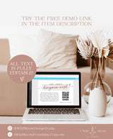 Honeymoon Fund Card Template | Honeymoon Wish QR Code
