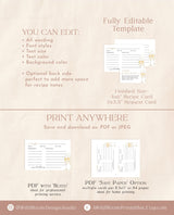 Bridal Shower Recipe Card | Brunch & Bubbly Recipe Card