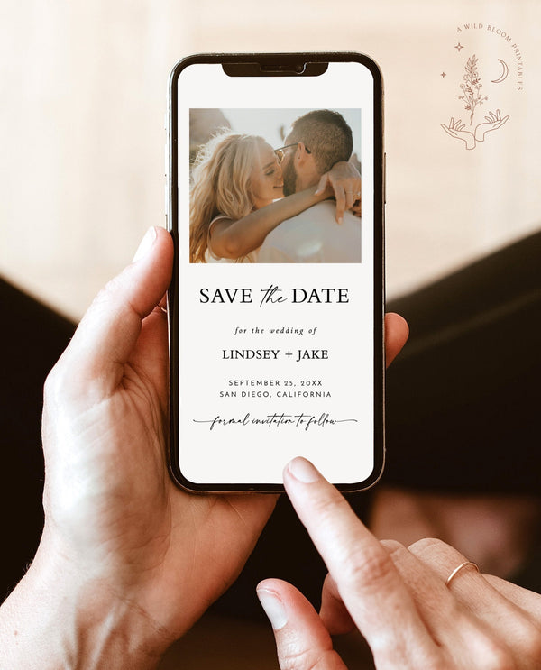 Modern Minimalist Save the Date | Electronic Save the Date | Digital Text Save the Date | Digital Save the Date | Editable Template | M9