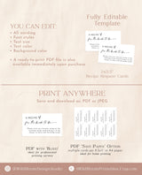 Minimalist Recipe Request Card Template | Bridal Shower Recipe Card Insert