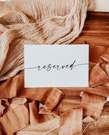 Minimalist Wedding Reserved Sign | Minimalist Reserved Card