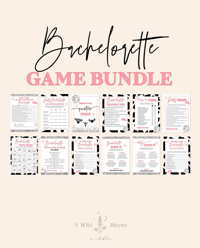 Bachelorette Party Game Bundle  Dirty Bachelorette Party Game – Wild Bloom  Design Studio